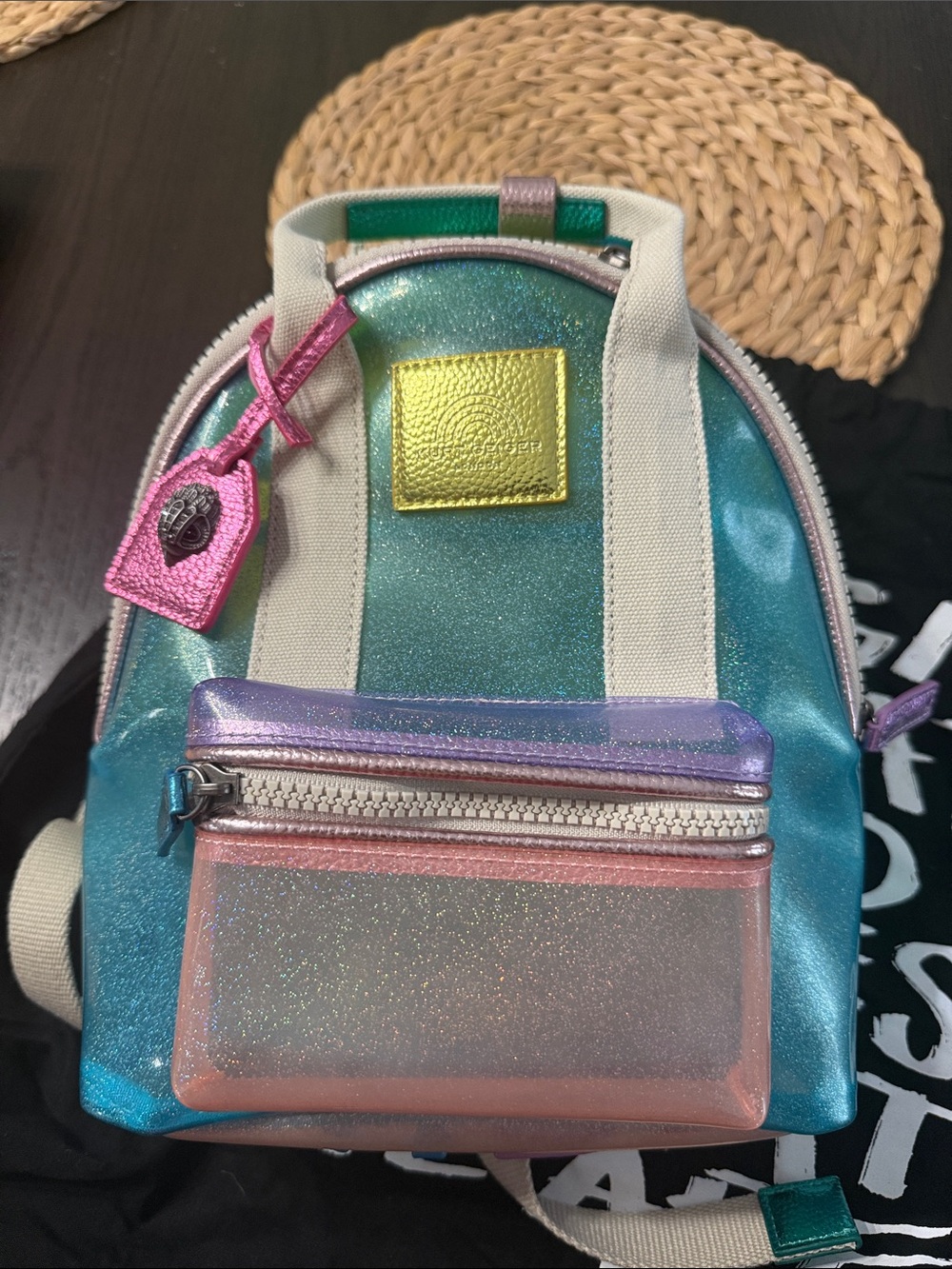 Kurt Geiger London small clear Vinyal Southbank Backpack